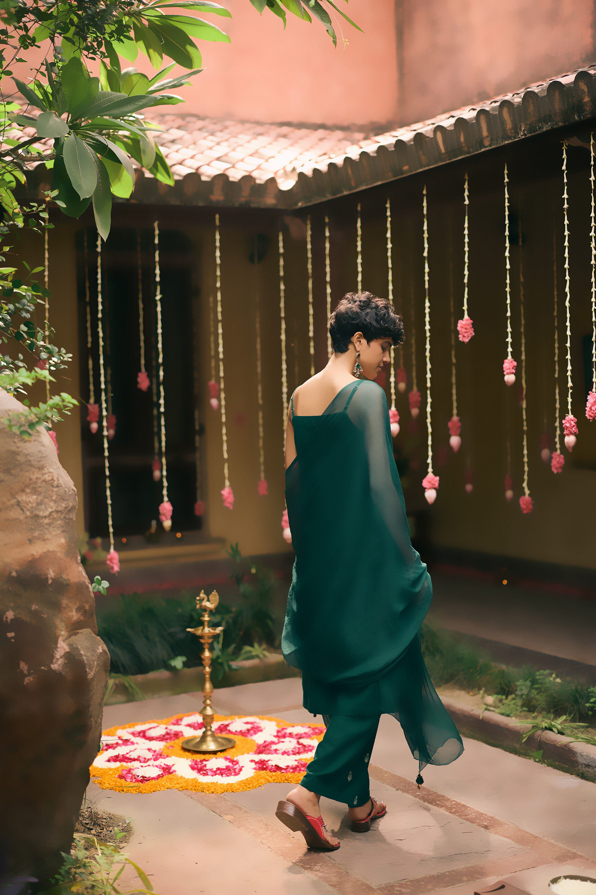 Mehendi Noor Kurta Set, Green, image 3